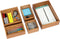 Seville Classics Bamboo Organizer Storage Bins, 5 Piece Set for Kitchen, Office, Makeup