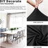 Gute Chair Seat Covers, Stretch Solid Dining Room Chair Protectors with Ties (4 Pcs, Black)