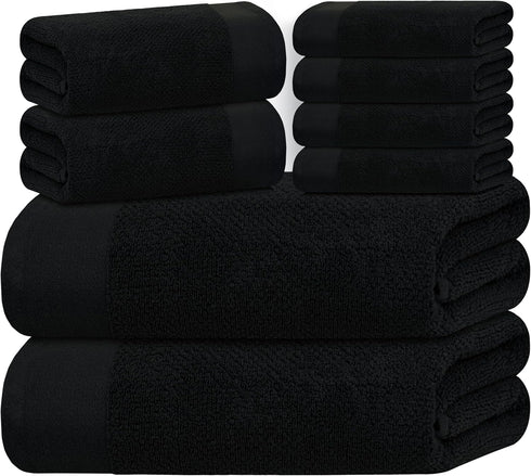 Tens Towels Pack of 8 Popcorn Textured Luxury Towels Set, 2 Extra