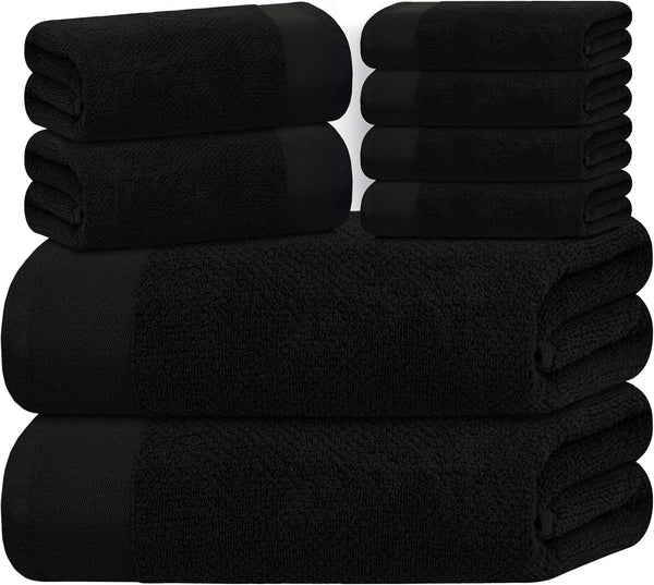 Tens Towels Pack of 8 Popcorn Textured Luxury Towels Set, 2 Extra