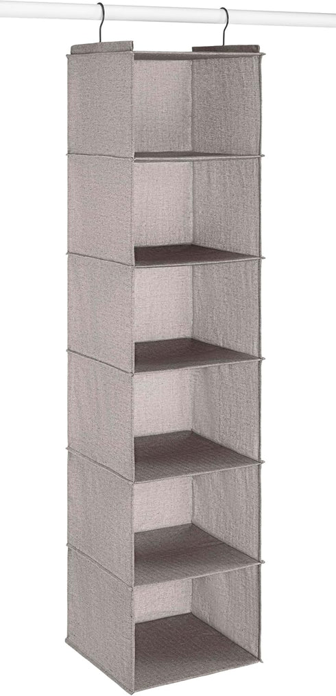 6 Closet Whitmor Hanging Accessory Shelves - Section Organizer - Light Grey