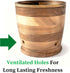 Counter. Introducing The Always Fresh Acacia Garlic Keeper For A Crafted Large Garlic Storage Jar. A Rustic Garlic