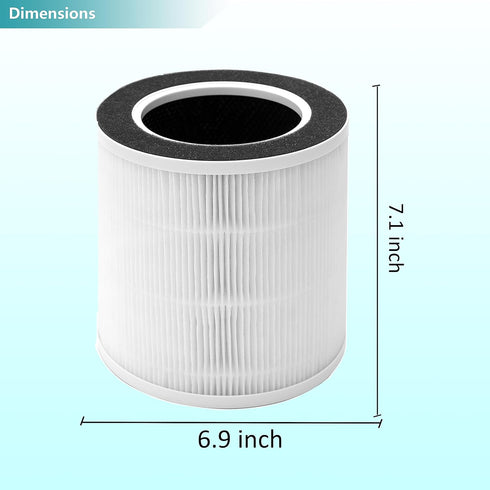 VK-6067B Filter, 2-Pack, Compatible with Vremi and HOKEKI Air Purifiers, 3-in-1 H13 True HEPA