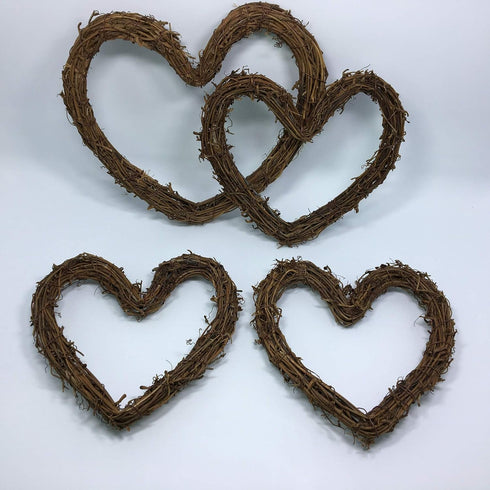Amyzor Heart Shape Natural Grapevine Wreath Ring, DIY Craft Vines Base for Rustic Decor