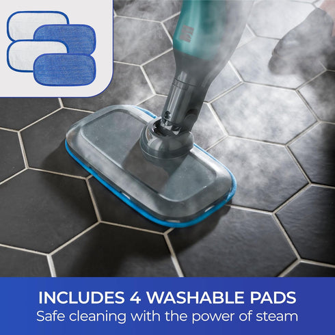 KP1010 4 SM2050 2-in-1 Kenmore Steam Mop Textile Pads, Washable Pads for Kenmore Steam Mop Hard Floor Cleaner, Blue