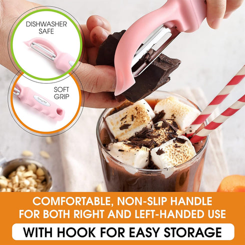 Spring Chef Premium Swivel Vegetable Peeler, Soft Grip Handle, Ultra Sharp Stainless Steel Blades - Perfect for