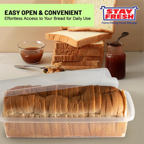 5 Kitchen Discovery Plastic Bread Box Container Preserve Bread Up To Days and Keep Flavor and Freshness - Bread Box