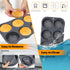 Hamburger Bun Pan Non-Stick Silicone Baking Mold, 4-in Cups, 6-Cavity Perforated - Includes Basting Brush
