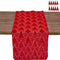SHUNJIE Red Farmhouse Soft Faux Fur Table Runner with Sequined Christmas Trees