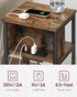 3-Tier 11.8 13.4 22.8 Inches, VASAGLE Side Table with Charging Station, End Table with USB Ports and Outlets