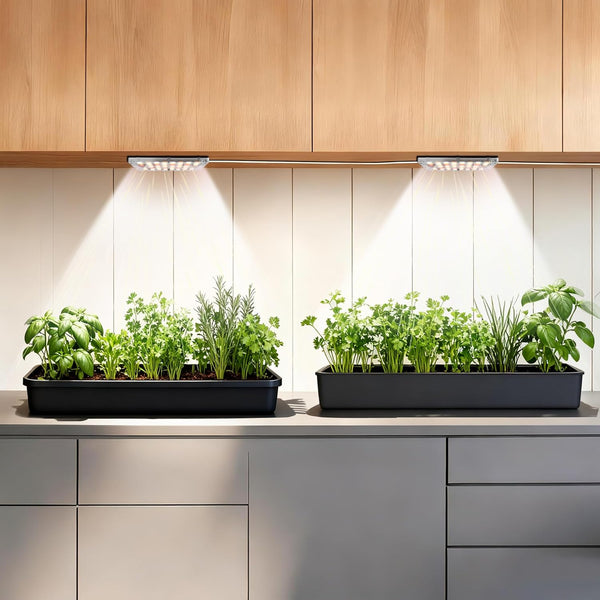 Dual Head LED Grow Light for Indoor Plants, Full Spectrum Under Cabinet