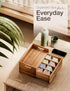 Countertop Tinamo Acacia Wooden Tea Box Organizer with Drawer Tea Chest for Tea Bags Storage Tea and Coffee Organizer