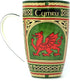 Clara Craft Wales Porcelain Coffee Mug - Welsh Red Dragon Porcelain Cup with Irish Celtic Knots Design, Made of New