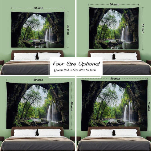 FENDROM Green Misty Forest Tapestry Wall Hanging Nature Landscape Tapestry for Bedroom Living Room Decor
