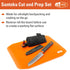 GSI Outdoors Knife & Cutting Board Set - Santoku Ultralightweight Prep Surface Board and Pairing Knife for Travel
