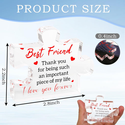 2.2 2.8 inch Friend Gifts for Women Men - Gift for Her Him, Present for Friendship Birthday, Engraved Acrylic Block