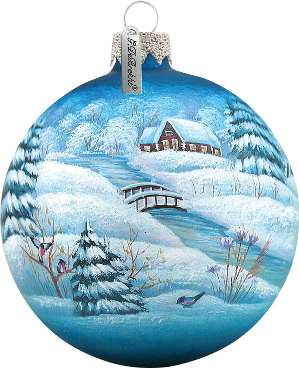 G. Debrekht Winter Village Glass Ball Ornament, 3.5"