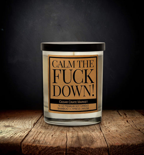 Funny Candles Gifts for Women and Men - Calm The F Down Birthday Candles for Friends, 100% Soy Wax