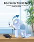TUNISE Portable Handheld Fan, Rechargeable 4000mAh, 180° Adjustable, 6 Speed Wind, USB Foldable Fan, Quiet Personal Fan