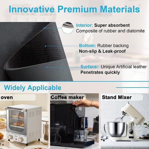 Kitchen Appliance Sliders, 360 Degree Rotation Moving on Counter, Cut to Fit Mat for KitchenAid Mixer and Accessories
