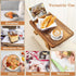 Acacia Wood Couch Armrest Table,Sofa Arm Tary Table for Living Room,Sofa Armrest Tray with Rotated Phone Holder,Clip on