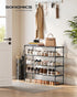 4-Tier 20-25 11.8 36.2 29.1 Inches, ULSA14BK SONGMICS Shoe Rack, Shoe Organizer, Metal Storage Shelf, Upright or Upside