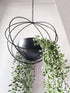 RISEON Boho Black Metal Plant Hanger,Metal Geometric Hanging Planter, Modern Planter, Mid Century Air Plant Holder
