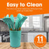 Cheer Collection 12-Piece Silicone Spatula Set with Wooden Handles, Non-Stick Cooking Utensils, Aqua Color