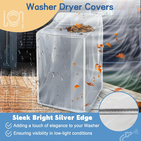 Washer and Dryer Covers, Waterproof and Dustproof Washing Machine Cover for Top Load and Front Load, 29 x 28 x 43