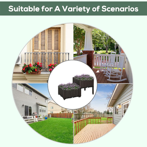 2 Outsunny Piece Raised Garden Bed with Legs, Planter Box Raised Bed to Grow Flowers, Herbs & Vegetables, Brown