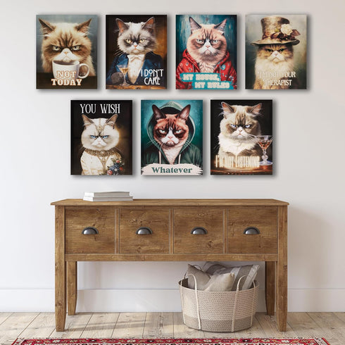 Madison Park Grumpy Cat Wall Décor, Funny Home Office and Bathroom Decor, Gifts for Cat Lovers, My House Rules