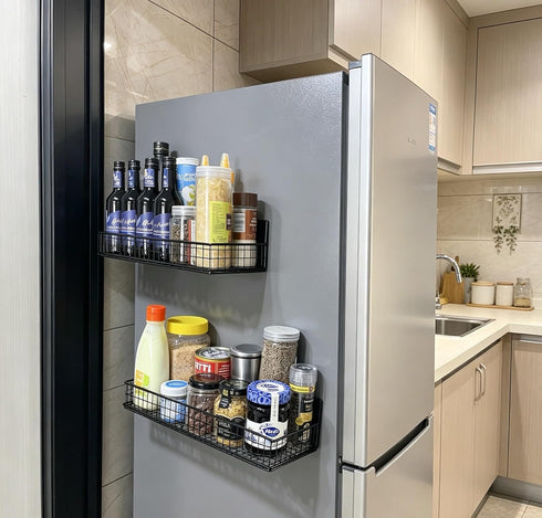 2 Pack 009 Bruda Large Magnetic Shelves Spice Rack Organizer for Washing Machine, Fridge, Refrigerator, Oven, Coffee