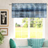 Blue Grey Kitchen Valances for Windows, Abstract Art Window Treatment Valances for Living Room and Bedroom