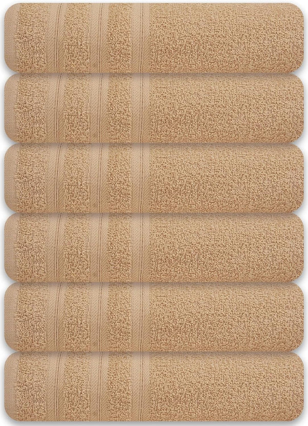 Cinara Bed & Bath Large Bath Towels Set of 6 24" x 50" 100% Cotton Terry