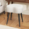 Teddy Velvet Vanity Stool, Upholstered Makeup Chair with Sturdy Metal Legs, Soft
