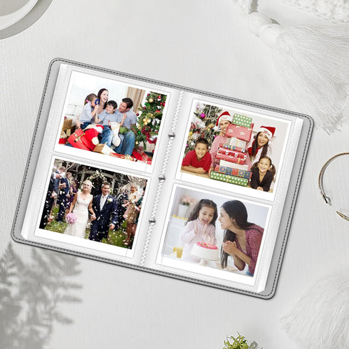 Fintie Photo Album for 3.5x4.25 Inch Polaroid Films - 64 Pockets, Vintage Black, Compatible With Fujifilm Instax