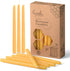 Hyoola 25 Pack Thin Beeswax Taper Candles - Handmade, 100% Pure Scented Bee Wax Candle - 6” Tall, Golden Yellow
