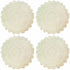 kilofly Handmade Crochet Round Cotton Lace Table Placemats Doilies Value Pack, 4 Medallion, 17 Inch, Beige