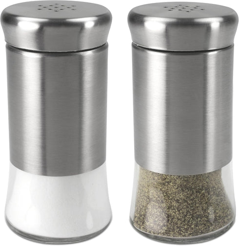 Home Basics 2 Piece Essence Salt & Pepper Shaker, Multicolored, Silver