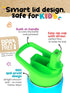 Kids Water Bottle 12oz Purple - Leak Proof with Straw & Handle, Insulated Double Wall Stainless Steel, Easy Sip Toddler