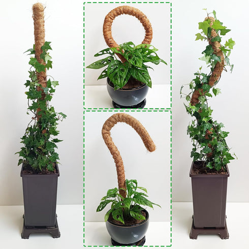 Soupiar 2-Pack 28" (13.2ft Bendable Moss Pole for Monstera, Rust-Free Aluminum Core Plant Support Stakes, Sturdy Stakes