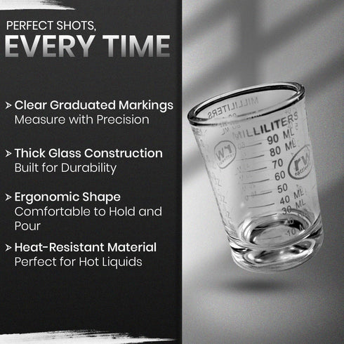 3 Oz 1 Rattleware Measuring Shot Glass - Premium and, Perfect for Bar Cart and Gatherings, Clear, Piece