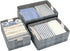 Collapsible Fabric Storage Bin Box - Cotton Linen Storage Cube with Wooden Handles, Medium Dark Gray Plaid Organizer