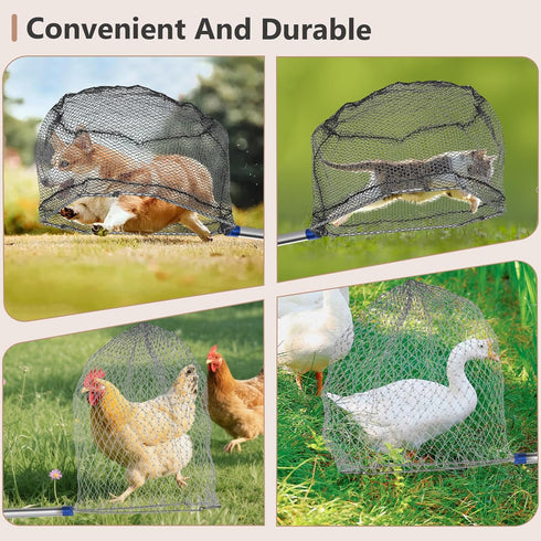 Aoiaute 2 29-74 inches (2 1 Chicken Catching Net Pcs,Adjustable from Chicken Net, Suitable for Catching Outdoor Animals