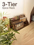 3-Tier Countertop Tinamo Acacia Wood Spice Rack - Wooden Spice Rack Organizer for or Cabinet Kitchen Spice Organizer