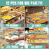 Reusable Plastic Serving Utensils Set of 12, Wheat Straw Large Serving Set for Party Buffet Catering
