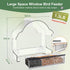 Window Bird Feeders for Outside, Clear Acrylic Bird Feeder with 3 Strong Adhesive Sheets for Wild Bird Watching