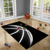 3'5' Boys Basketball Rug - Black Area Rug with Basketball Decor, Playroom Mat