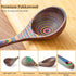 Gudamaye Pakkawood Rainbow Deep Soup Ladles, 10.6 inch Big Wooden Ladle for Cooking and Serving