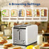 YSSOA Stainless Steel 2 Slice Toaster, Extra Wide Slot with 6 Shade Settings and Bagel/Defrost/Cancel Functions, White